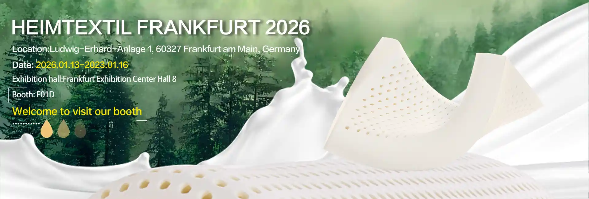 Kodi mwakonzekera 2026 International Home and Commercial Textile Fair? Pitani ku Jiasheng Latex ku F01D